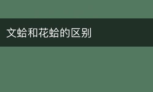 文蛤和花蛤的区别
