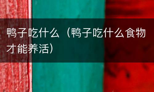 鸭子吃什么（鸭子吃什么食物才能养活）