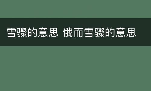雪骤的意思 俄而雪骤的意思