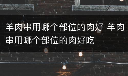 羊肉串用哪个部位的肉好 羊肉串用哪个部位的肉好吃