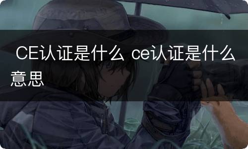  CE认证是什么 ce认证是什么意思