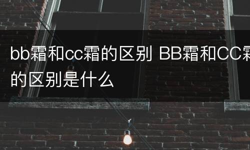 bb霜和cc霜的区别 BB霜和CC霜的区别是什么