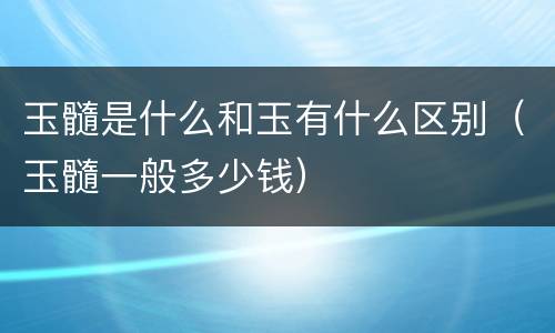 玉髓是什么和玉有什么区别（玉髓一般多少钱）