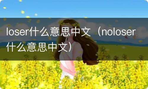 loser什么意思中文（noloser什么意思中文）