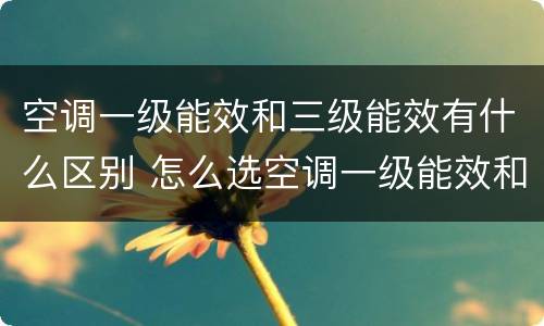 空调一级能效和三级能效有什么区别 怎么选空调一级能效和三级能效有什么区别