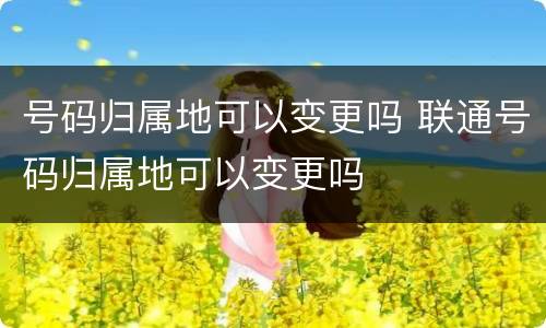 号码归属地可以变更吗 联通号码归属地可以变更吗