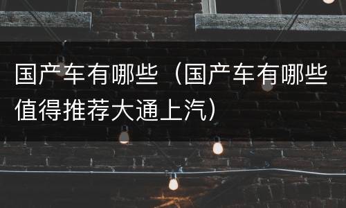 国产车有哪些（国产车有哪些值得推荐大通上汽）