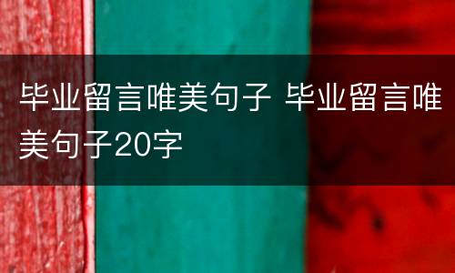 毕业留言唯美句子 毕业留言唯美句子20字