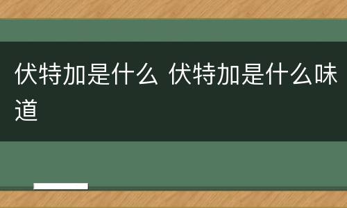 伏特加是什么 伏特加是什么味道