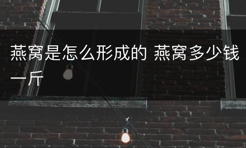 燕窝是怎么形成的 燕窝多少钱一斤
