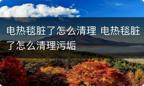 电热毯脏了怎么清理 电热毯脏了怎么清理污垢