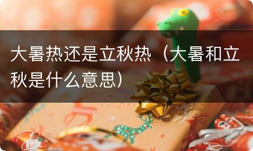 大暑热还是立秋热（大暑和立秋是什么意思）