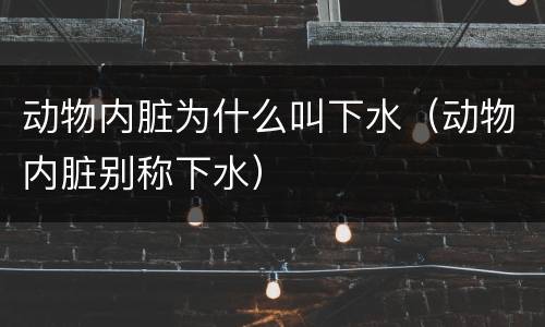 动物内脏为什么叫下水（动物内脏别称下水）