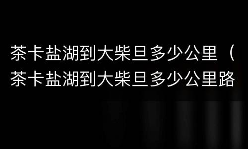 茶卡盐湖到大柴旦多少公里（茶卡盐湖到大柴旦多少公里路）