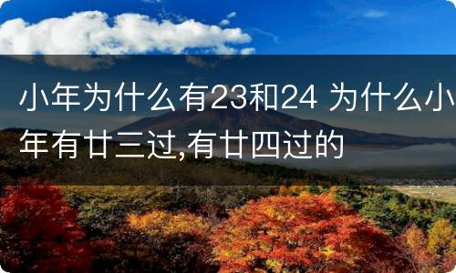 小年为什么有23和24 为什么小年有廿三过,有廿四过的