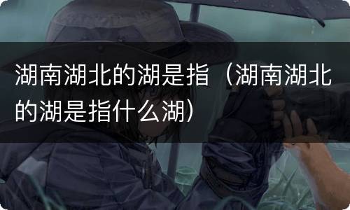 湖南湖北的湖是指（湖南湖北的湖是指什么湖）