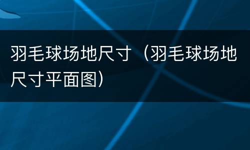 羽毛球场地尺寸（羽毛球场地尺寸平面图）
