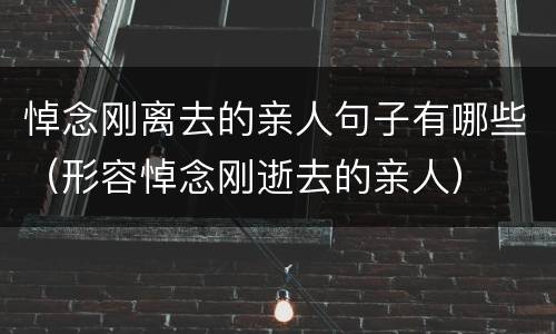 悼念刚离去的亲人句子有哪些（形容悼念刚逝去的亲人）