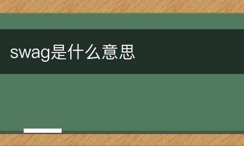 swag是什么意思