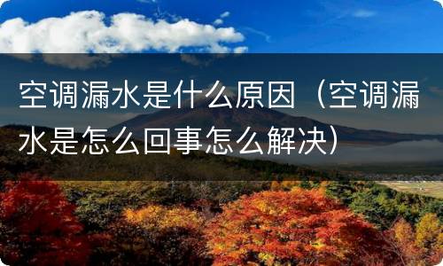 空调漏水是什么原因（空调漏水是怎么回事怎么解决）