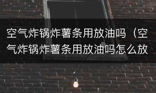 空气炸锅炸薯条用放油吗（空气炸锅炸薯条用放油吗怎么放）