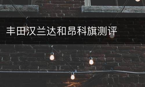 丰田汉兰达和昂科旗测评