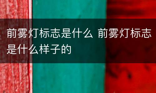 前雾灯标志是什么 前雾灯标志是什么样子的