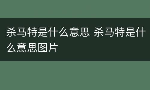 杀马特是什么意思 杀马特是什么意思图片
