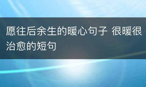 愿往后余生的暖心句子 很暖很治愈的短句