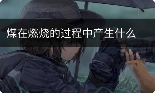 煤在燃烧的过程中产生什么
