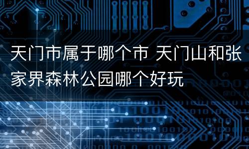 天门市属于哪个市 天门山和张家界森林公园哪个好玩