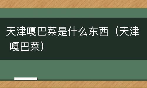 天津嘎巴菜是什么东西（天津 嘎巴菜）