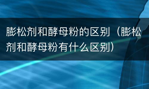 膨松剂和酵母粉的区别（膨松剂和酵母粉有什么区别）