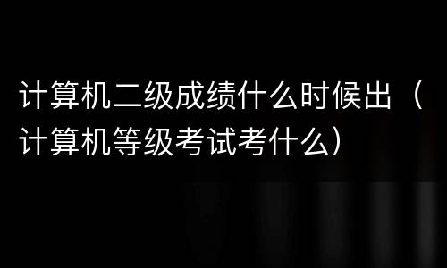 计算机二级成绩什么时候出（计算机等级考试考什么）