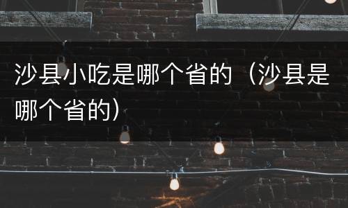 沙县小吃是哪个省的（沙县是哪个省的）