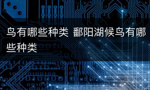 鸟有哪些种类 鄱阳湖候鸟有哪些种类