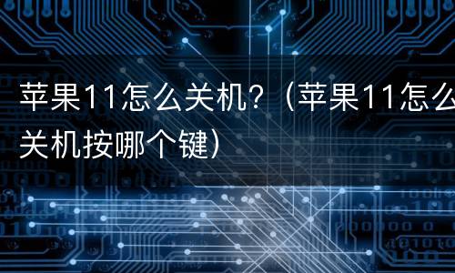 苹果11怎么关机?（苹果11怎么关机按哪个键）