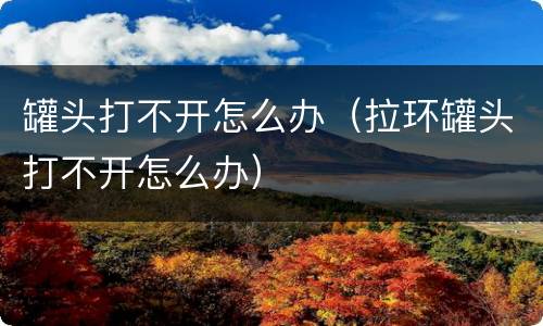 罐头打不开怎么办（拉环罐头打不开怎么办）