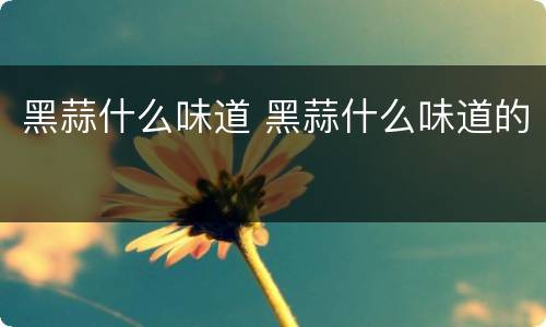 黑蒜什么味道 黑蒜什么味道的