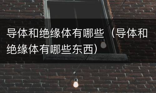 导体和绝缘体有哪些（导体和绝缘体有哪些东西）