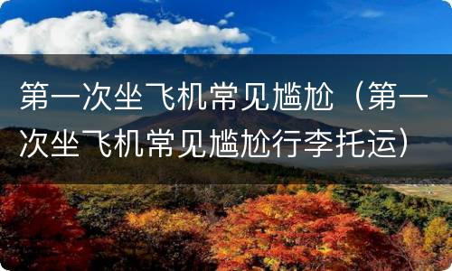 第一次坐飞机常见尴尬（第一次坐飞机常见尴尬行李托运）
