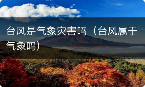台风是气象灾害吗（台风属于气象吗）