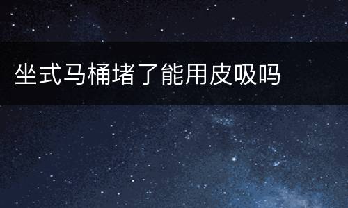 坐式马桶堵了能用皮吸吗