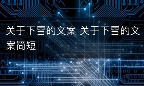 关于下雪的文案 关于下雪的文案简短