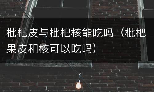 枇杷皮与枇杷核能吃吗（枇杷果皮和核可以吃吗）