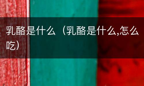 乳酪是什么（乳酪是什么,怎么吃）