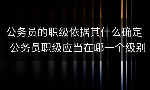 公务员的职级依据其什么确定 公务员职级应当在哪一个级别以下设置