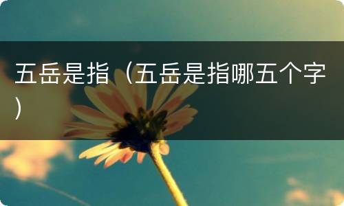 五岳是指（五岳是指哪五个字）