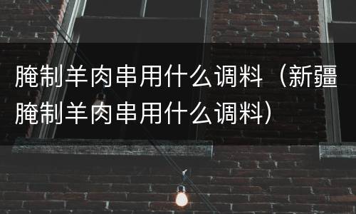 腌制羊肉串用什么调料（新疆腌制羊肉串用什么调料）