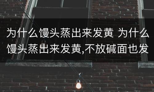 为什么馒头蒸出来发黄 为什么馒头蒸出来发黄,不放碱面也发黄